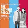 YouTuber Jim Chapman and wife Sarah on the Netmums Podcast promotional image with picture of the couple smiling