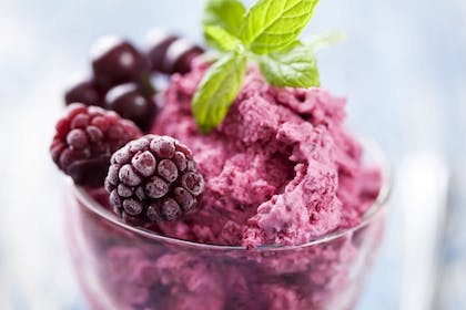 Fruity ice cream with berries